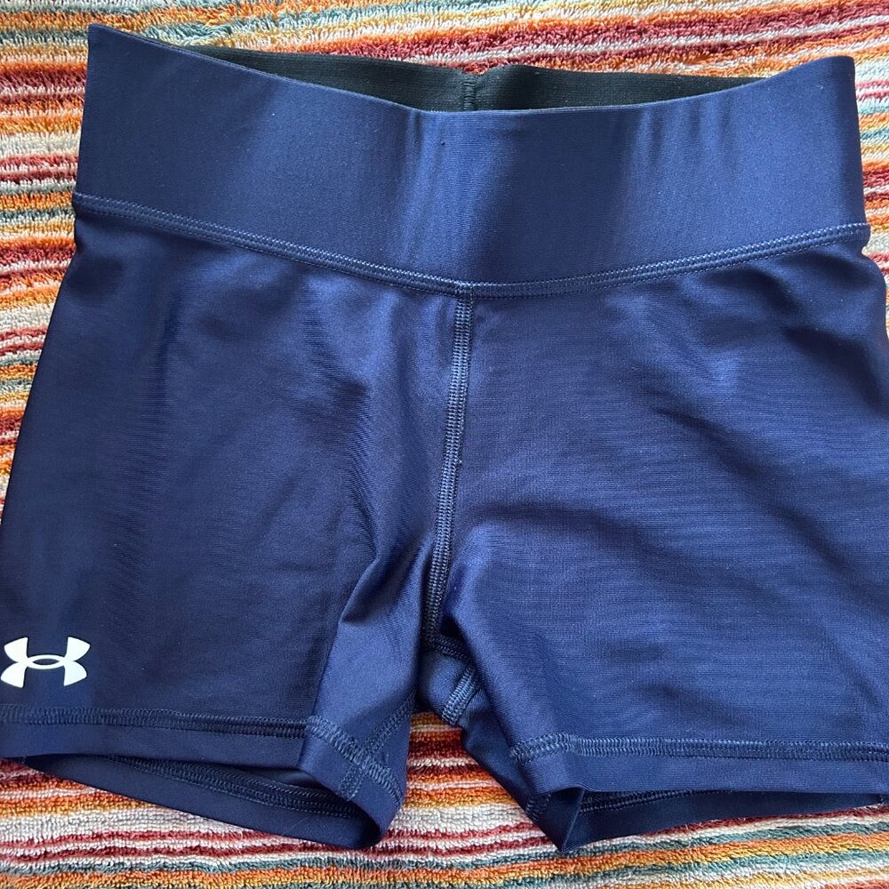 🦋Under Armour HeatGear Compression Shorts – Navy Blue (Size Small)